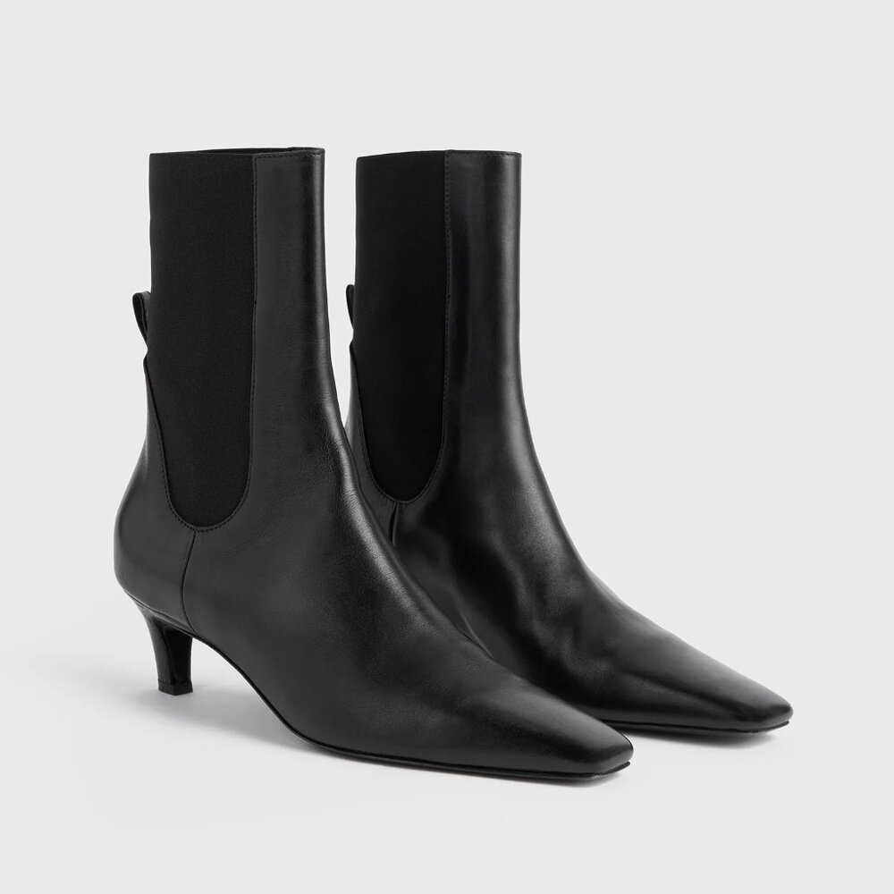 Toteme  50MM Leather Kitten-Heel Ankle Boots SZ 39